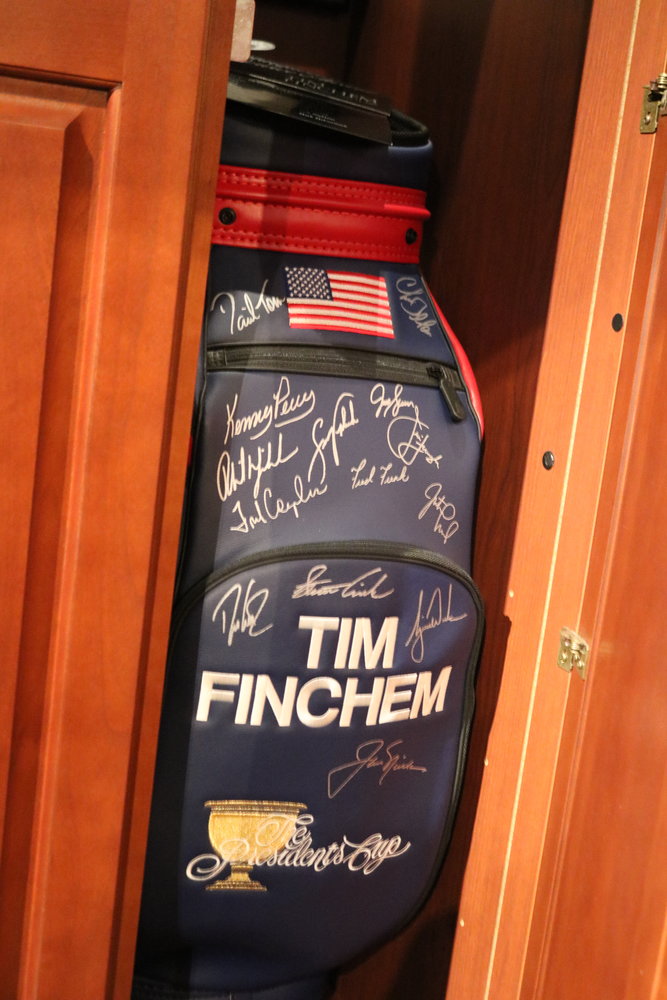 There are some unique items on display, including a golf bag signed by a past U.S. President’s Cup squad and given to former PGA Tour commissioner and inductee Tim Finchem.